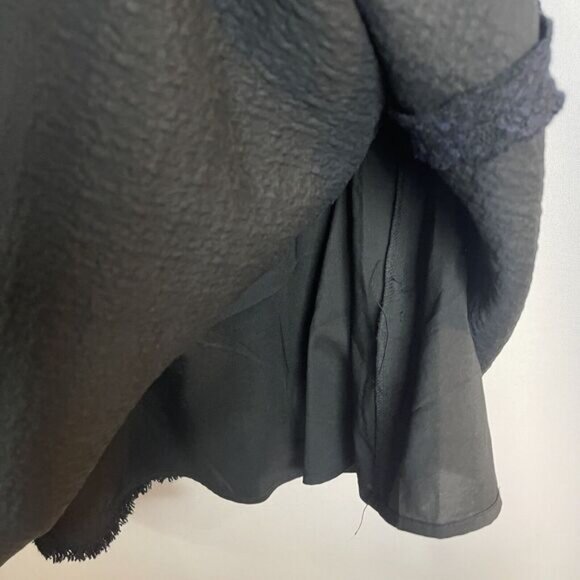 Rebecca Taylor Navy/Black Tiered Tweed Knit Fit & Flare Cap Sleeve Dress 4 - Picture 10 of 13